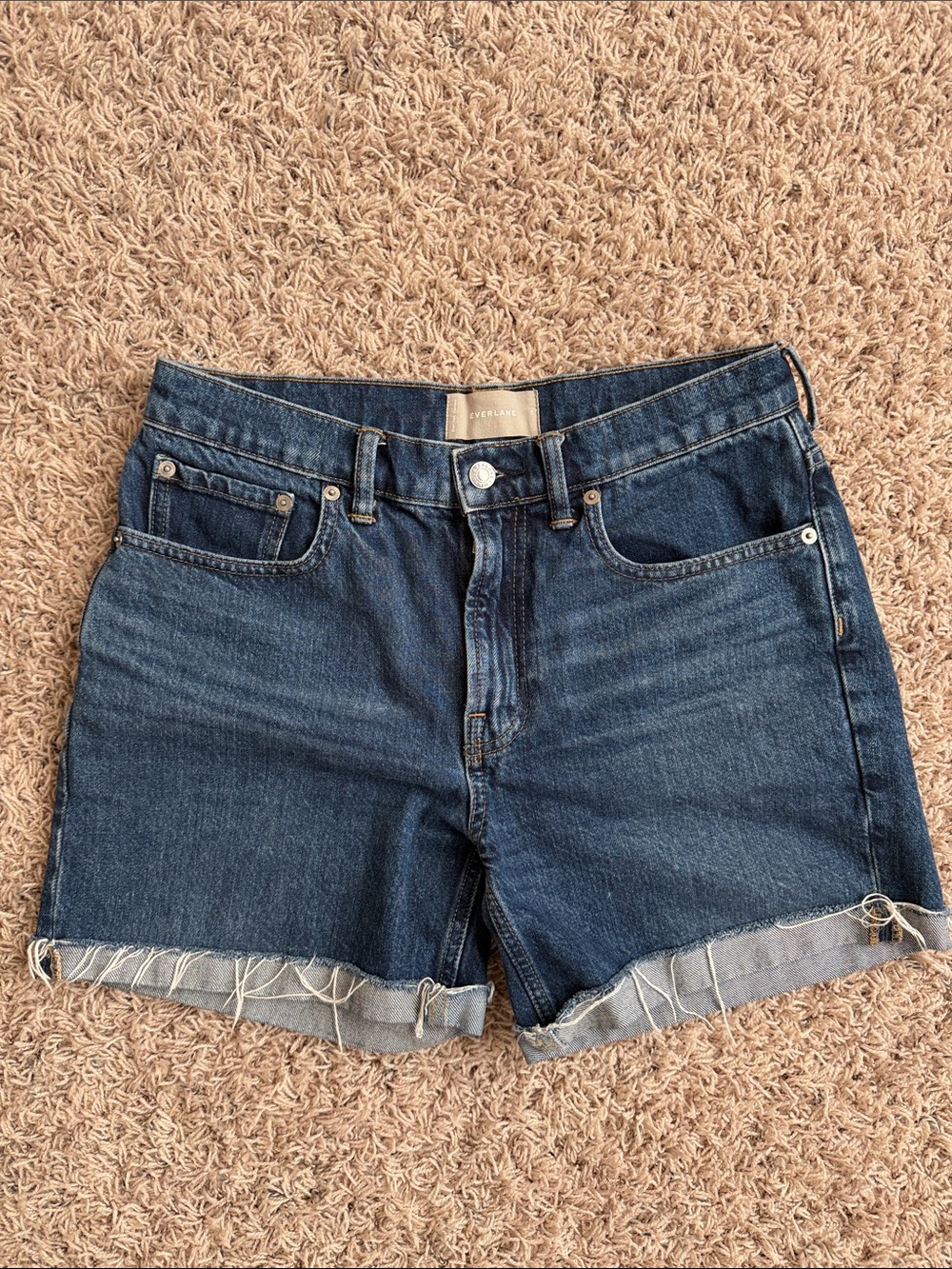 Everlane Dark Blue Denim Rolled-Hem Women's Shorts